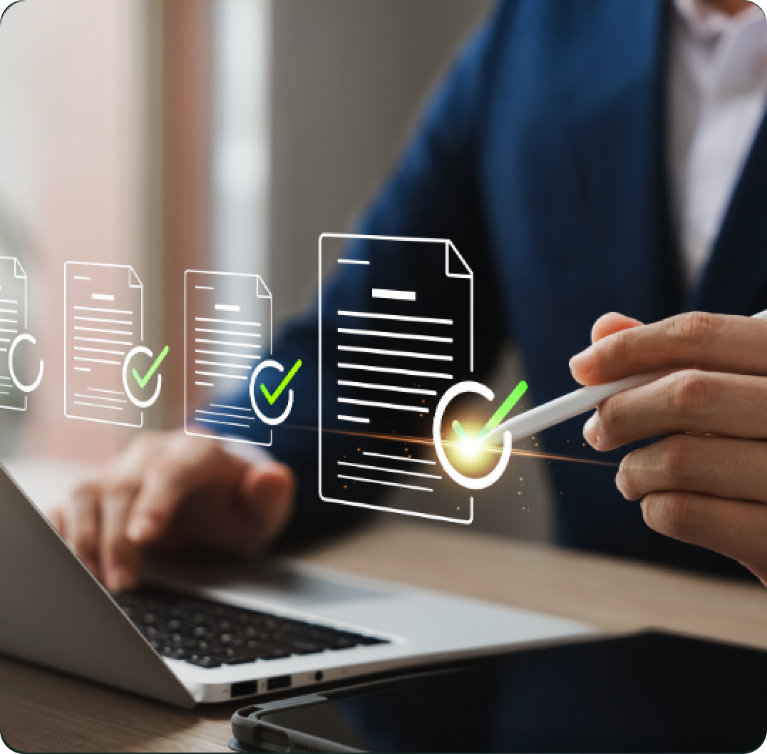 Contractor managing jobs and compliance digitally
